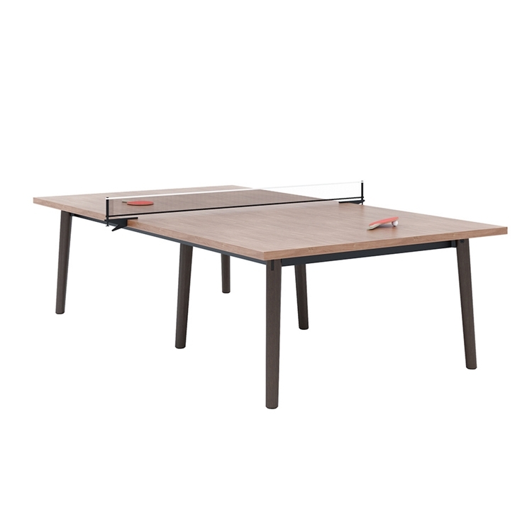 Conference Table for Ping Pong with Tapered Legs and Wood Top