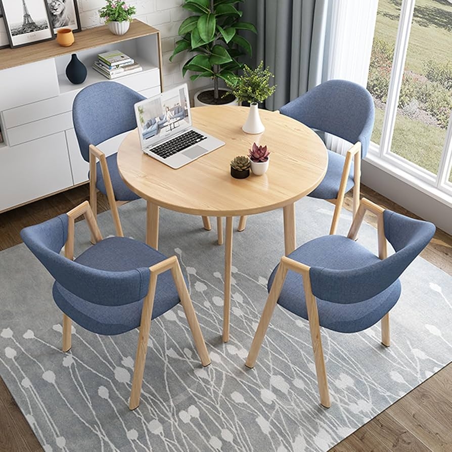 Conference Table Set Slate Blue Blue Upholstered Conference Set