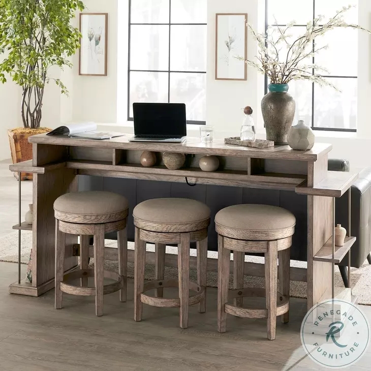 Console Bar Set Tiered Side Shelves Integrated Storage Bar