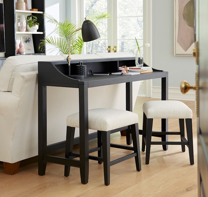 Console Bar Table Curved Side Panels Behind Sofa Desk Set