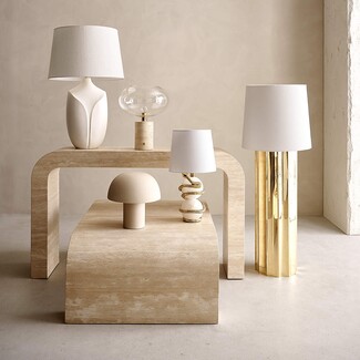 Console Table Arched Travertine Waterfall Sculptural Design