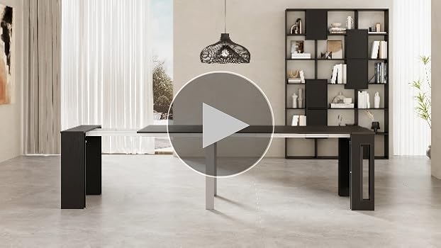 Console Table: Black Ashwood with Telescoping Extension