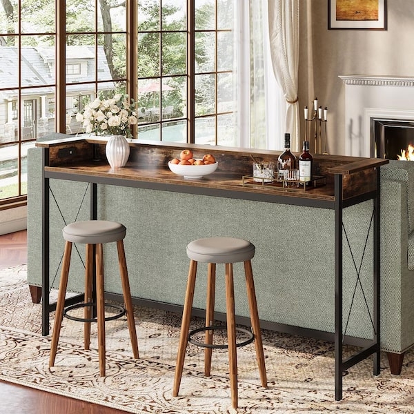 Console Table Charging Station Narrow Console With Outlets