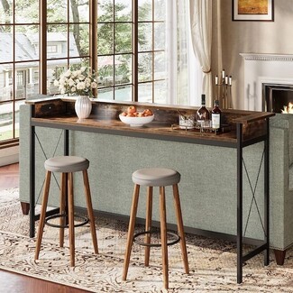 Console Table Charging Station Narrow Console With Outlets