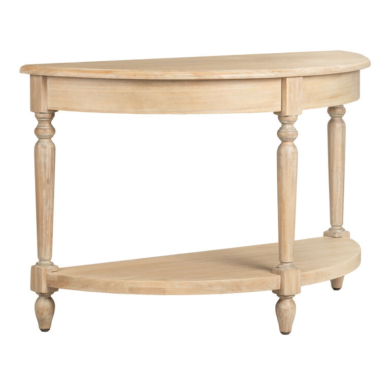 Console Table Demilune Silhouette Rustic Turned Leg Wood
