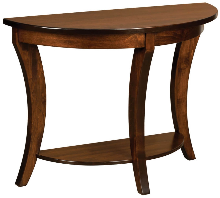 Console Table Flared Curved Legs Demilune Top Three Leg