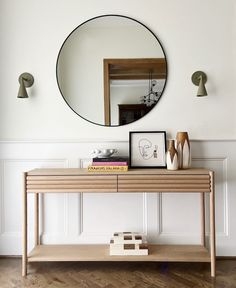 Console Table Ribbed Tambour Drawers Scandi Style Entryway