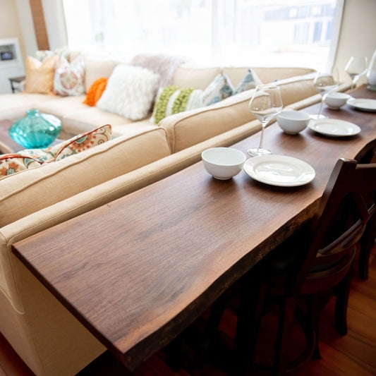 Console Table: Walnut Wood Live Edge Walnut Sofa Table