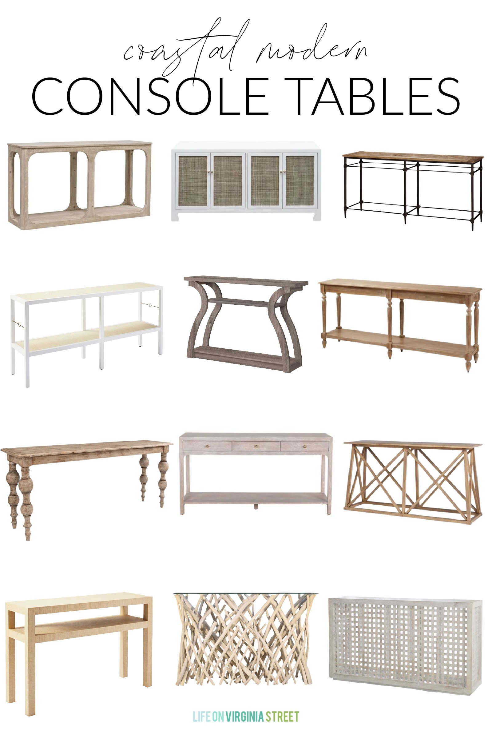 Console Table with Rattan Inserts and Bobbin Style Legs
