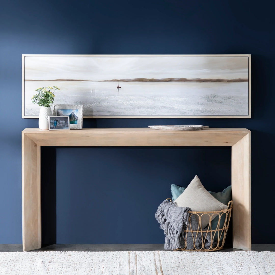 Console Table with Waterfall Edge and Mitered Corners