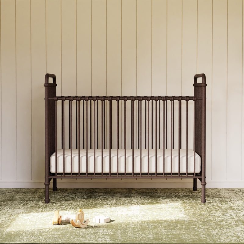 Convertible Crib Textured Bronze Finish and Decorative Ball Joints