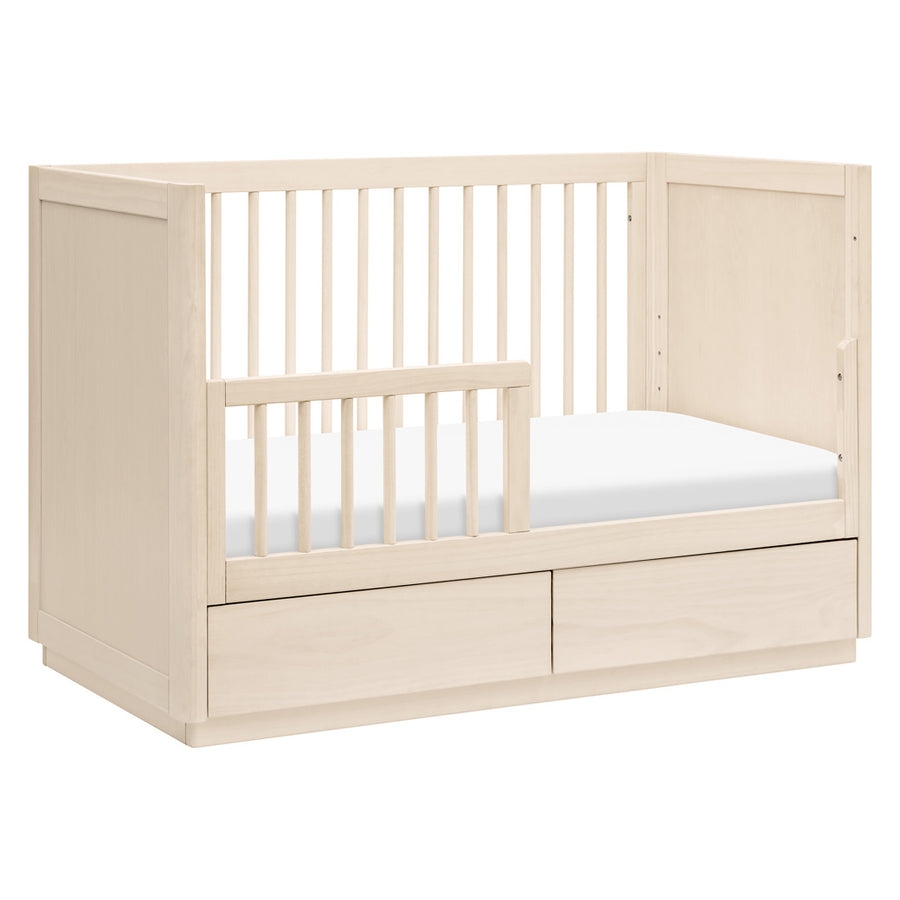 Convertible Crib Washed Natural Wood Toddler Conversion Rail