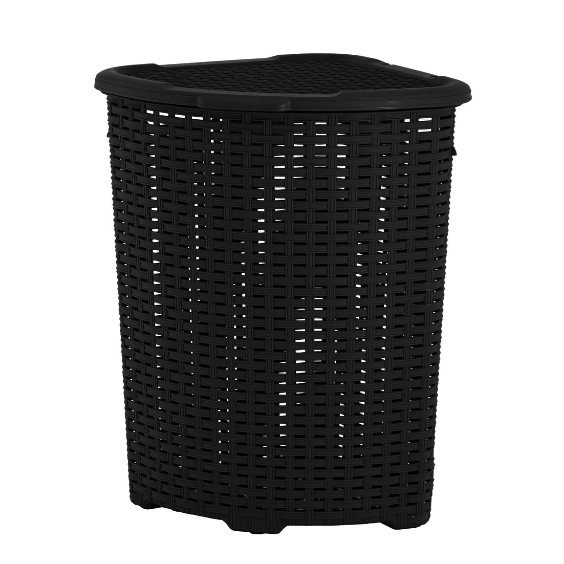 Corner Laundry Hamper: 50L Ventilated Black black corner laundry hamper