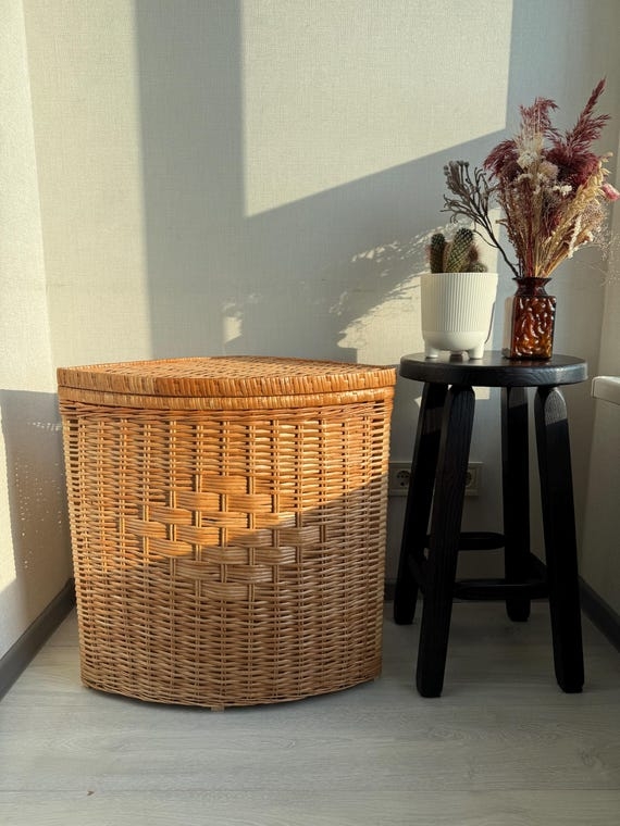 Corner Laundry Hamper: Intricate Honey boho bathroom organization