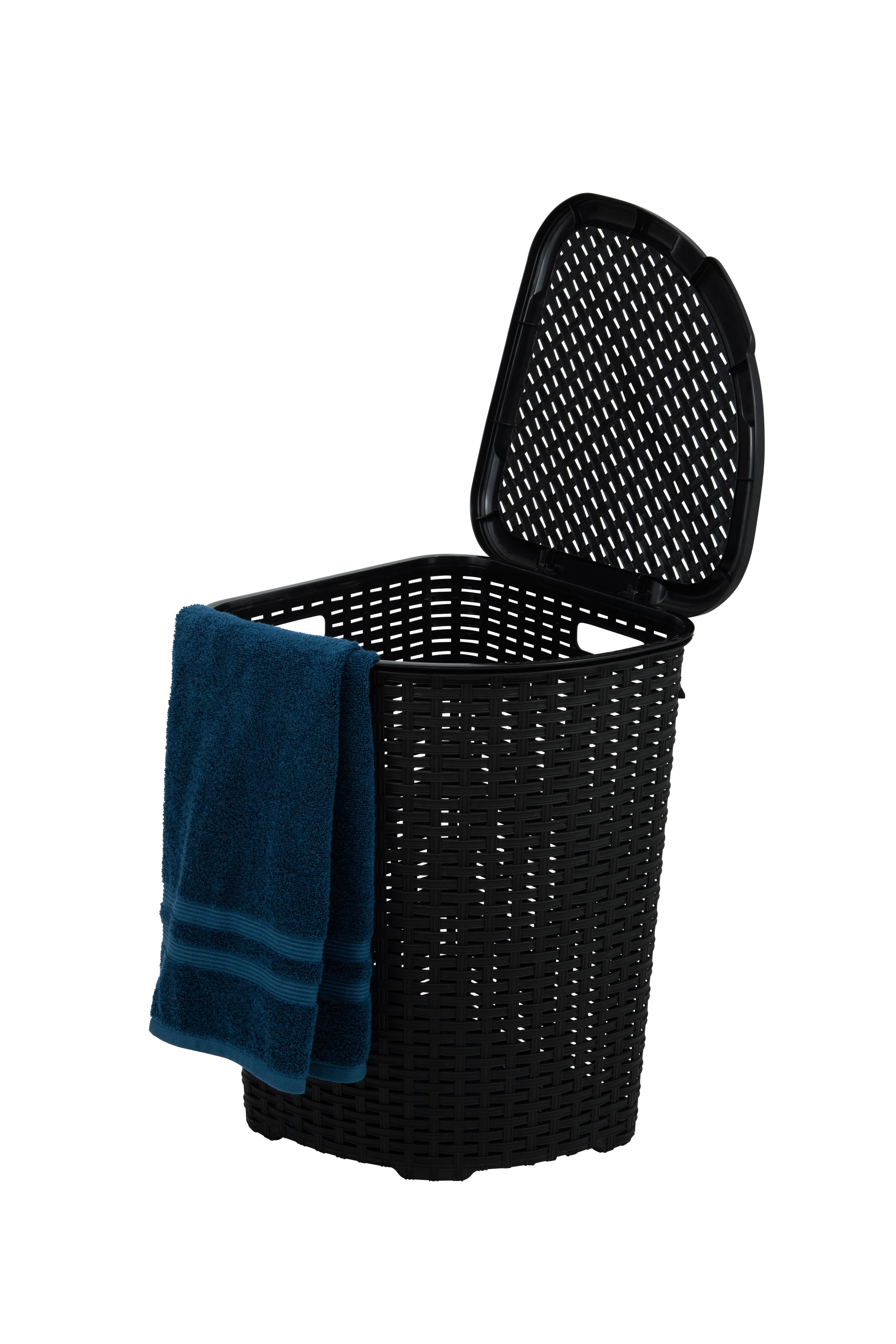 Corner Laundry Hamper: Onyx Grey Wicker onyx grey storage