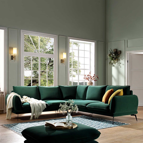 Corner Sofa With Stiletto Legs Forest Velvet Seating