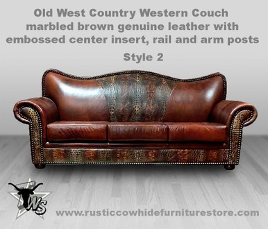 Couch with Alligator Embossed Insert Luxury Embossed Sofa