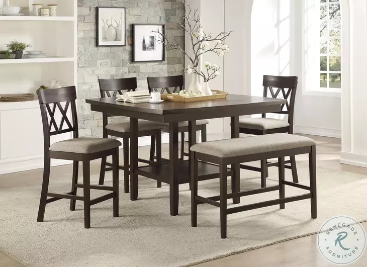 Counter Height Set: Double X-Back Chairs and Tray