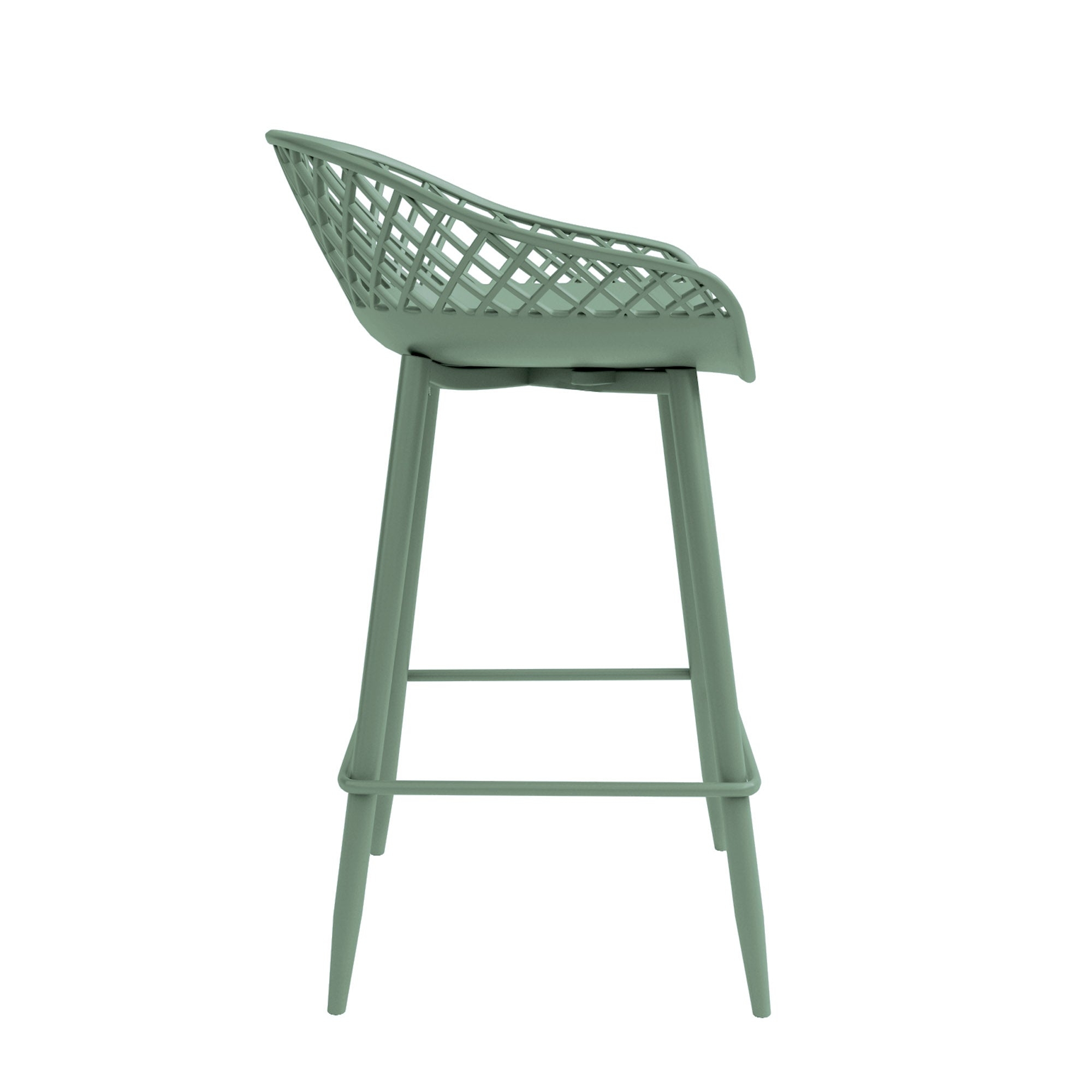 Counter Stool Aloe Green Lattice Back Indoor Outdoor Seating
