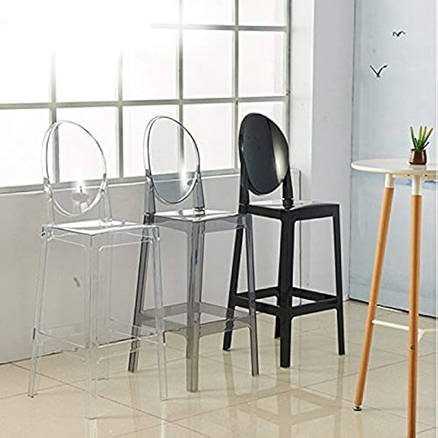 Counter Stool: Medallion Back Modern Ghost Style Seating