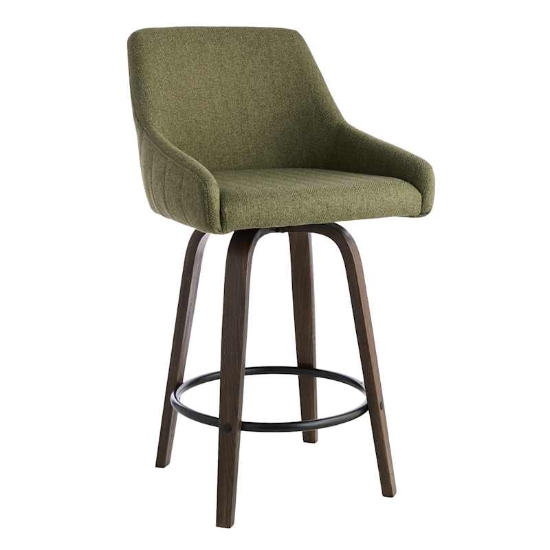 Counter Stool Olive Green Swivel Mid-Century Modern Counter Chair