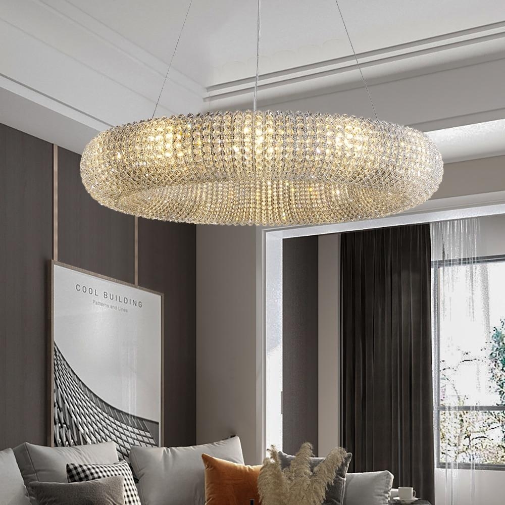 Crystal Chandelier All Around Wrap Glam Donut Pendant Light