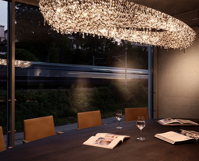 Crystal Chandelier with Oval Form for Luxury Office Design