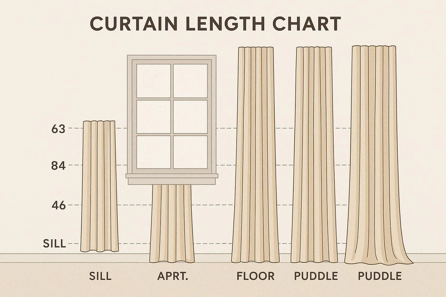 Curtain Length Chart Curtain Drop Styles Curtain Length Guide 2025