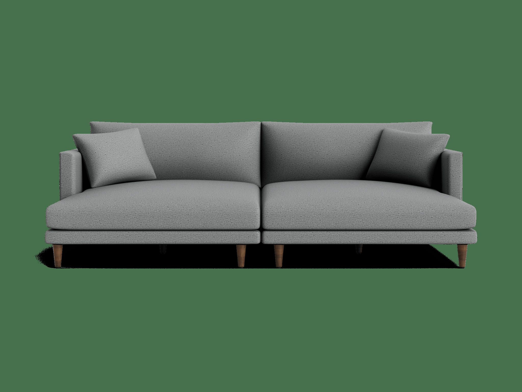 Daybed Sofa with Dual Seat Cushions in Ash Grey Fabric