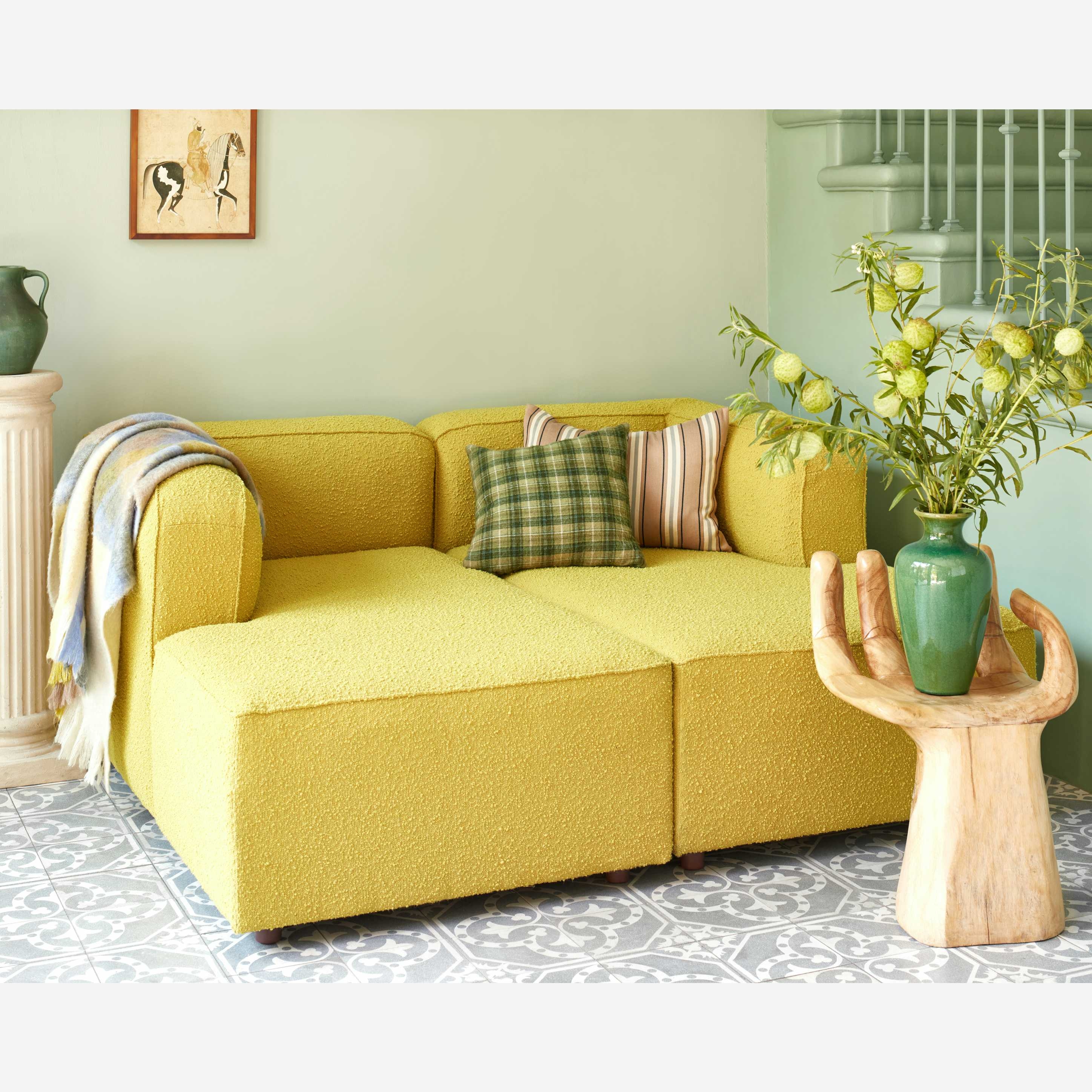Daybed with Goldenrod Upholstery and Modular Design