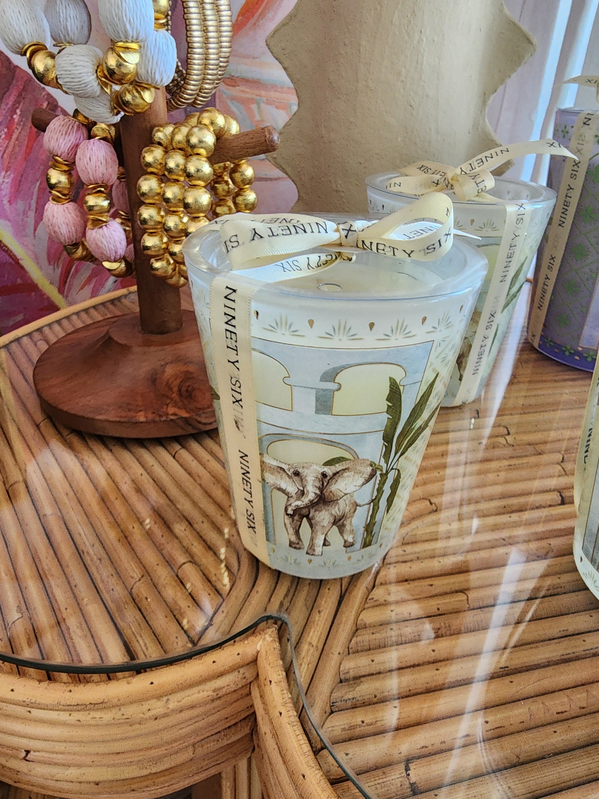 Decorative Candle Elephant Illustration Eclectic Elephant Candle Decor