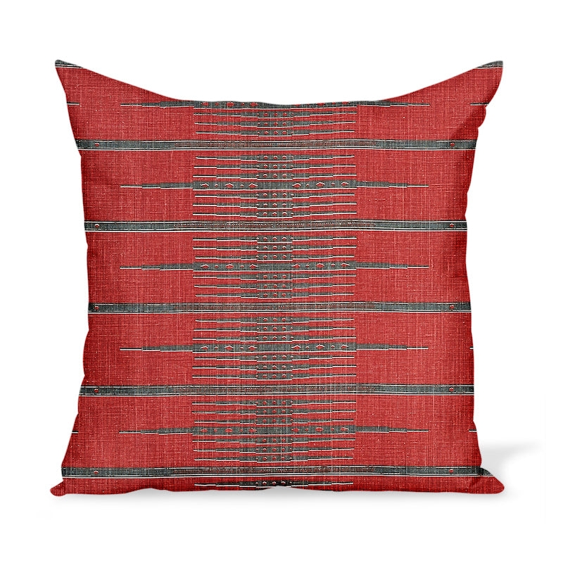 Decorative Pillow Tangiers Motif Woven Brick Red