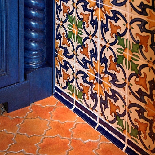 Decorative Tiles Hand Painted Pattern with Interlocking Stars