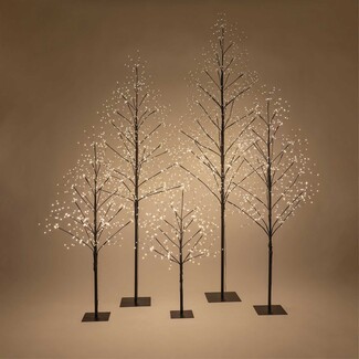 Decorative Tree Matte Black Multi Height Set Minimalist LED