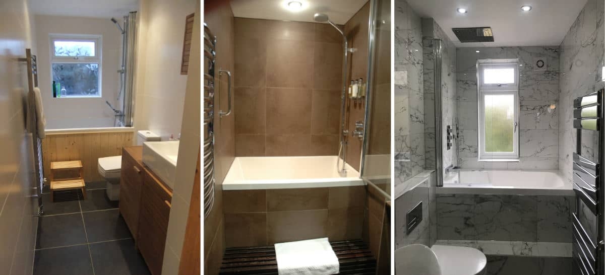 Deep Soaking Tub with Custom Surrounds for Narrow Layouts