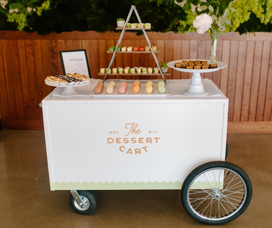 Dessert Cart with Logo Branding and Scalloped Trim Design