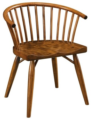 Dining Armchair: Barrel Back Spindle Detail Wood