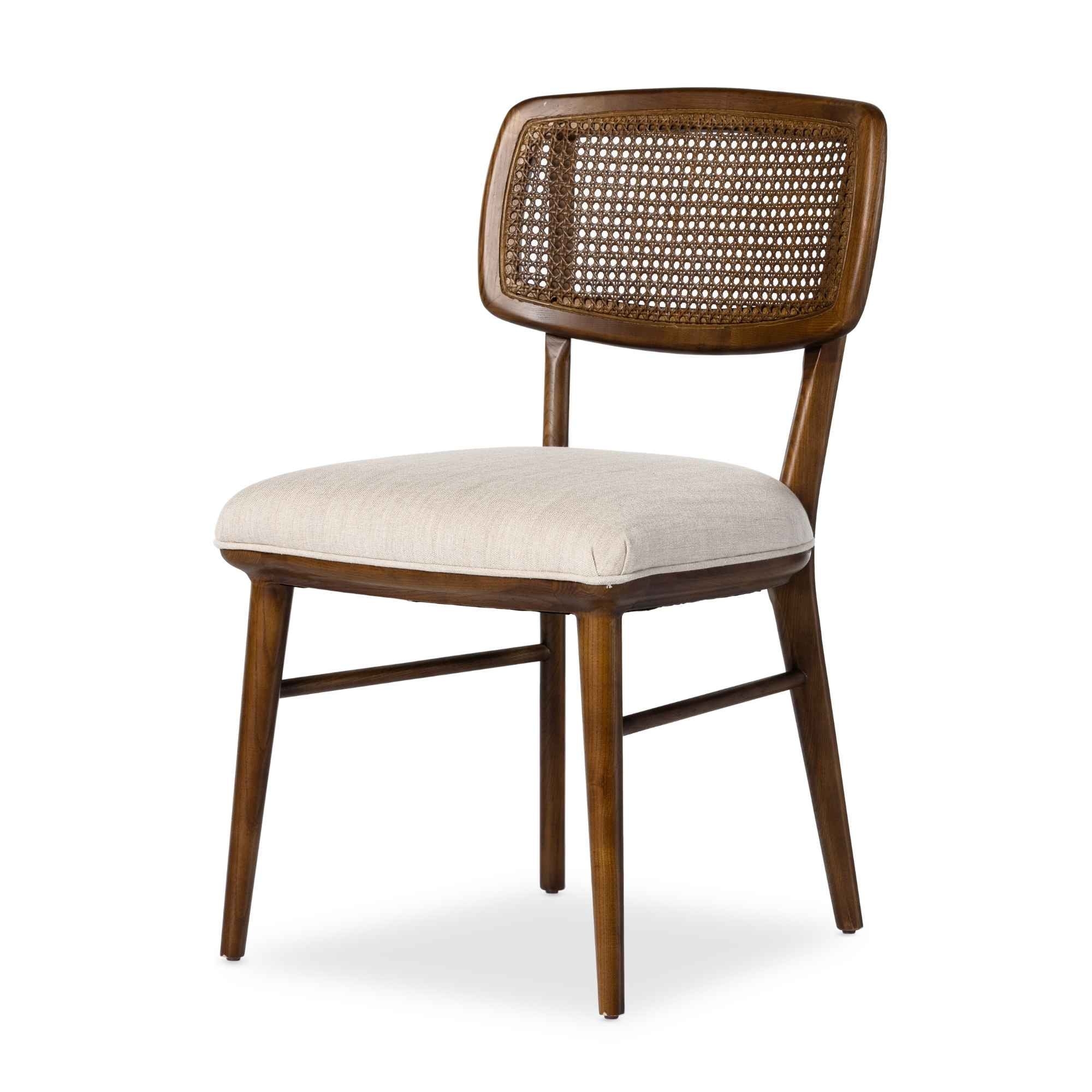 Dining Chair Curved Backrest Walnut Brown Organic Modern