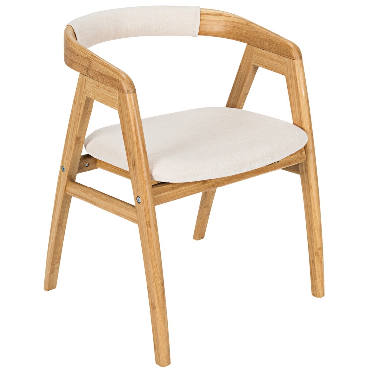 Dining Chair: Curved Bamboo Frame Upholstered Back Wrap