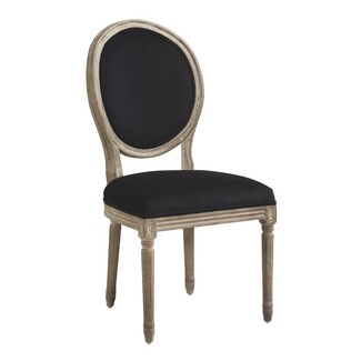 Dining Chair: Distressed Wood Finish Oval Back