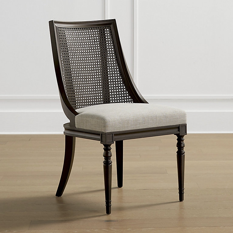 Dining Chair Espresso Brown Turned Legs Scooped Silhouette