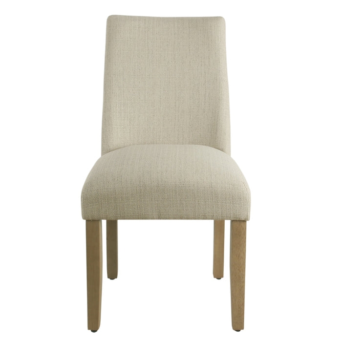Dining Chair having Textured Weave and Curved Back Linen Seat