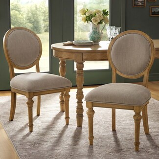 Dining Chair: Heirloom Wheat Rounded Back Seating