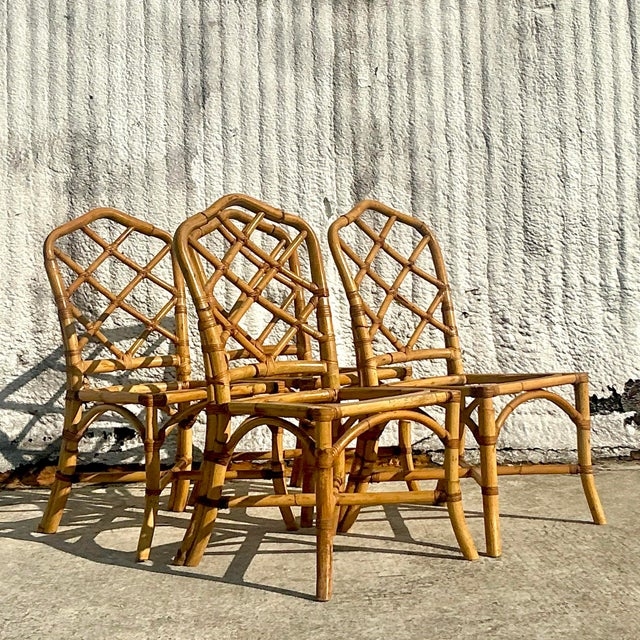 Dining Chair Honey Arched Stretchers Vintage Coastal Set