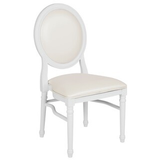 Dining Chair: Medallion Back Bright White Finish