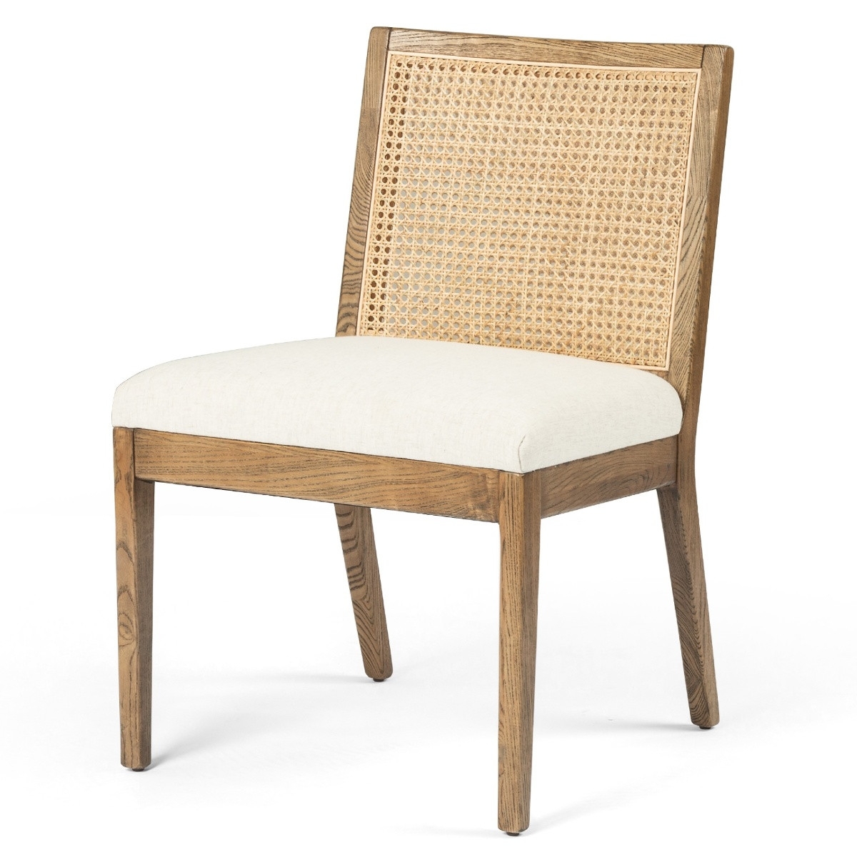 Dining Chair Natural Oak Armless Design Coastal Chic Seat