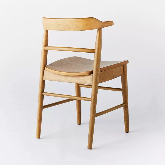 Dining Chair: Natural Wood Finish Scandinavian Tapered