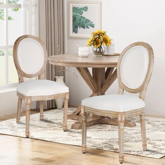 Dining Chair: Oval Back Distressed Finish Vintage Seating