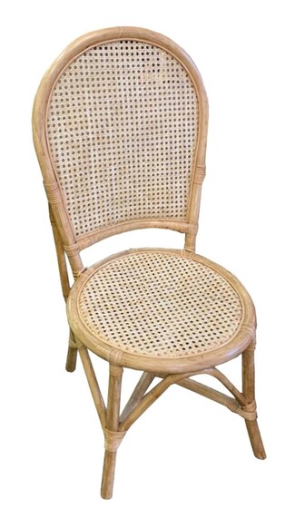 Dining Chair: Rattan Frame Round Backrest Cane