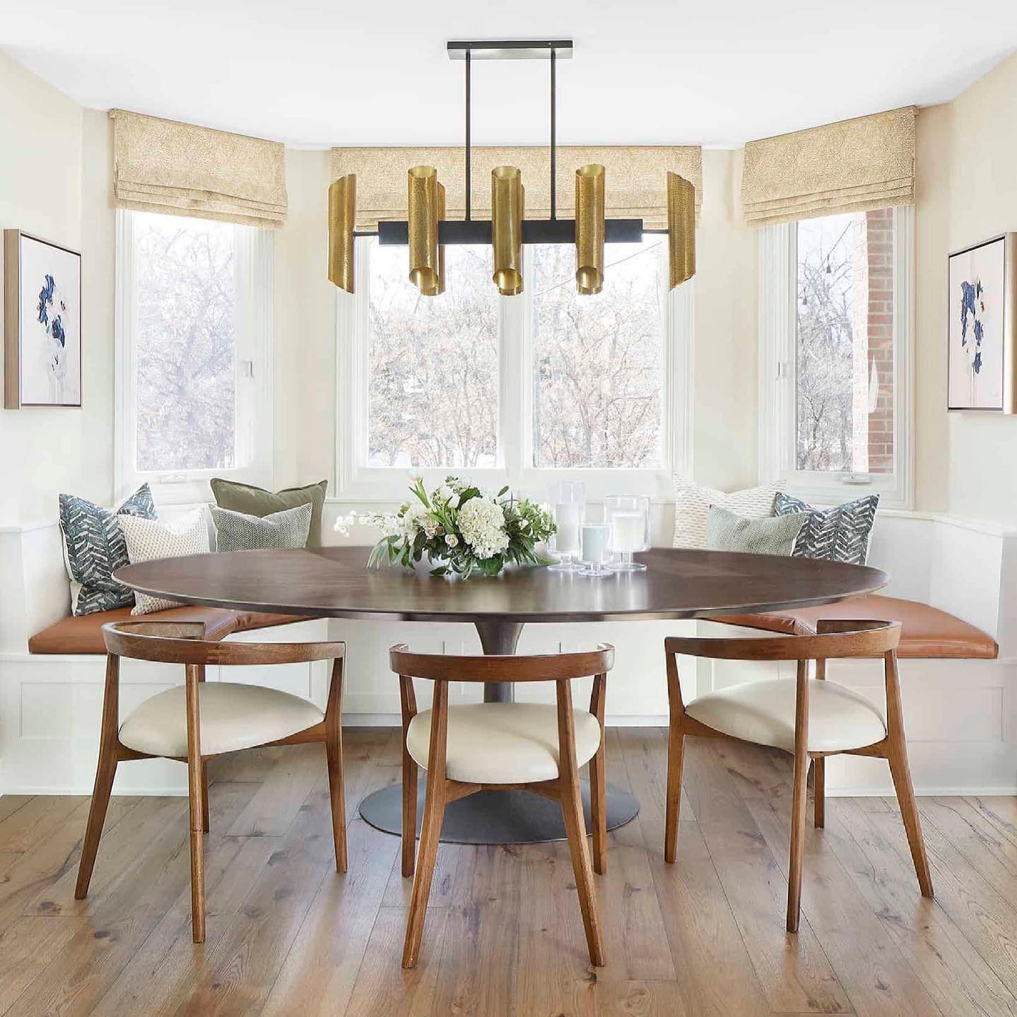 Dining Chair: Shiitake Stone Curved Wood Seating
